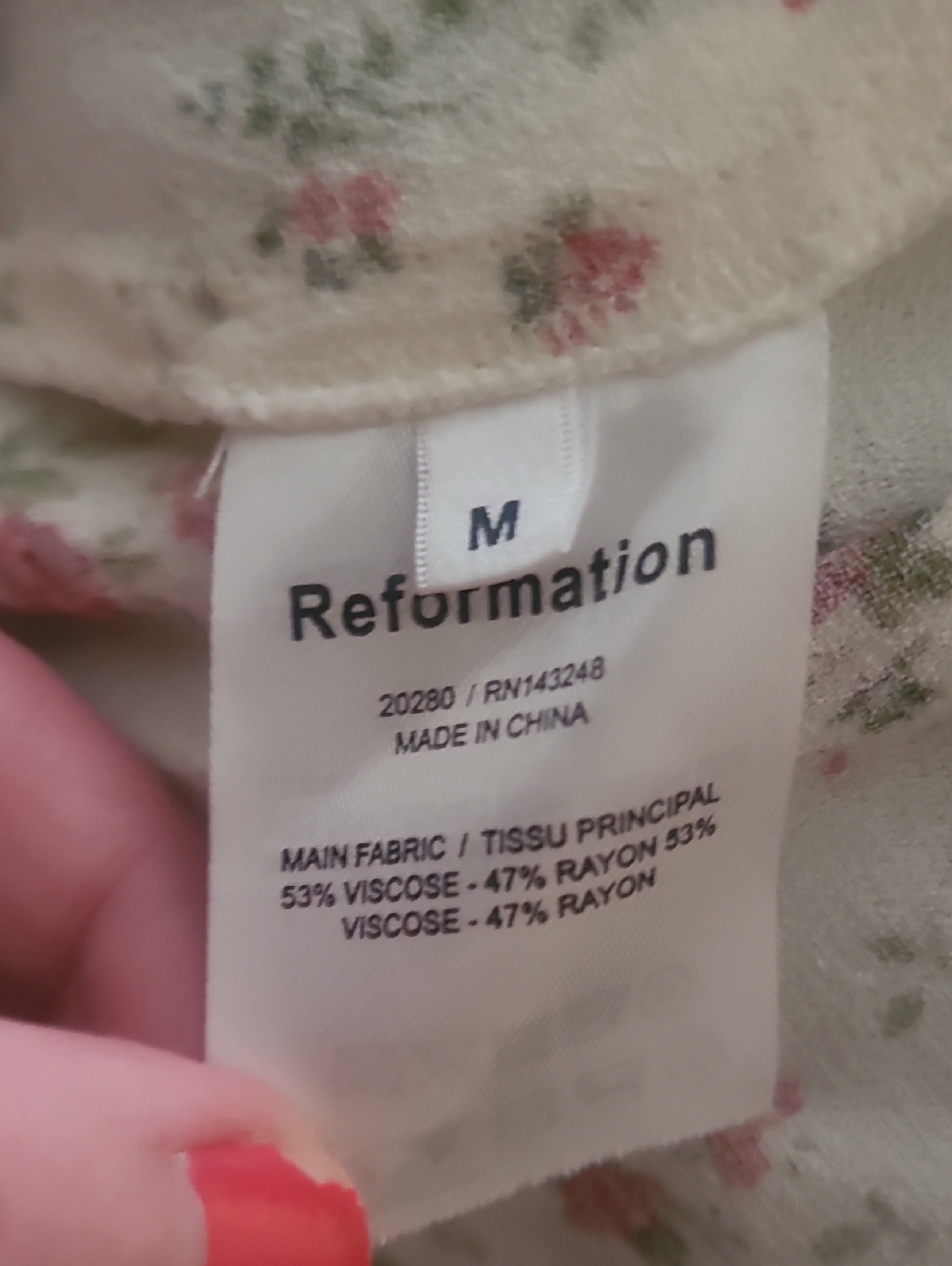 Reformation Marlowe White Floral Dress M EUC - Picture 4 of 5